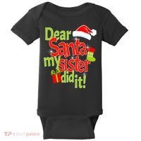 Dear Santa My Sister Did It Baby Bodysuit thumb 0
