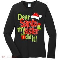 Dear Santa My Sister Did It Women's Long Sleeve Shirt thumb 0