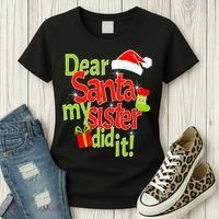 Dear Santa My Sister Did It Women's T-Shirt thumb 3