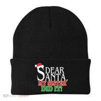Dear Santa My Sister Did It Funny Christmas Beanie thumb 0