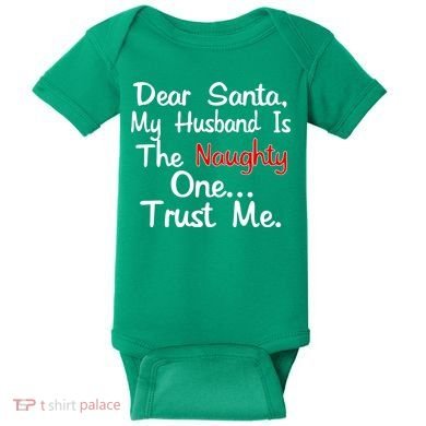 Dear Santa Naughty Husband Baby Bodysuit