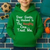Dear Santa Naughty Husband Kids Hoodie thumb 2