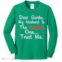 Dear Santa Naughty Husband Kids Long Sleeve Shirt thumb 0