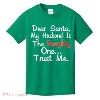 Dear Santa Naughty Husband Kids T-Shirt thumb 0