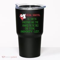 Dear Santa Naughty List Girls Numbers Funny Tumbler thumb 0