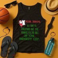 Dear Santa Naughty List Girls Numbers Funny Tank Top thumb 4