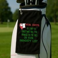 Dear Santa Naughty List Girls Numbers Funny Golf Towel thumb 2