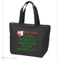Dear Santa Naughty List Girls Numbers Funny Tote Bag thumb 3