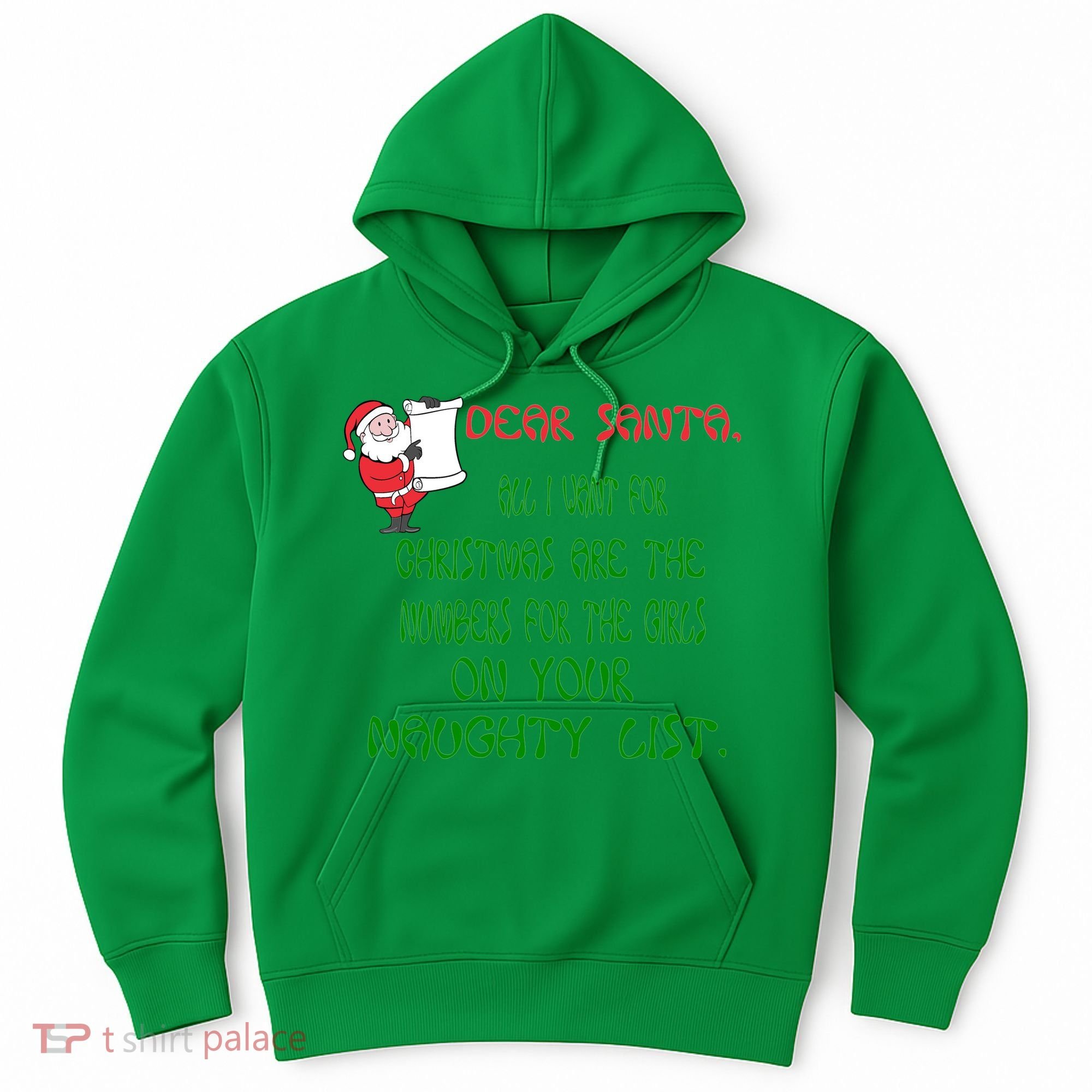 Dear Santa Naughty List Girls Numbers Funny Hoodie