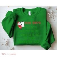 Dear Santa Naughty List Girls Numbers Funny Sweatshirt thumb 2