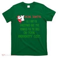 Dear Santa Naughty List Girls Numbers Funny T-Shirt thumb 0