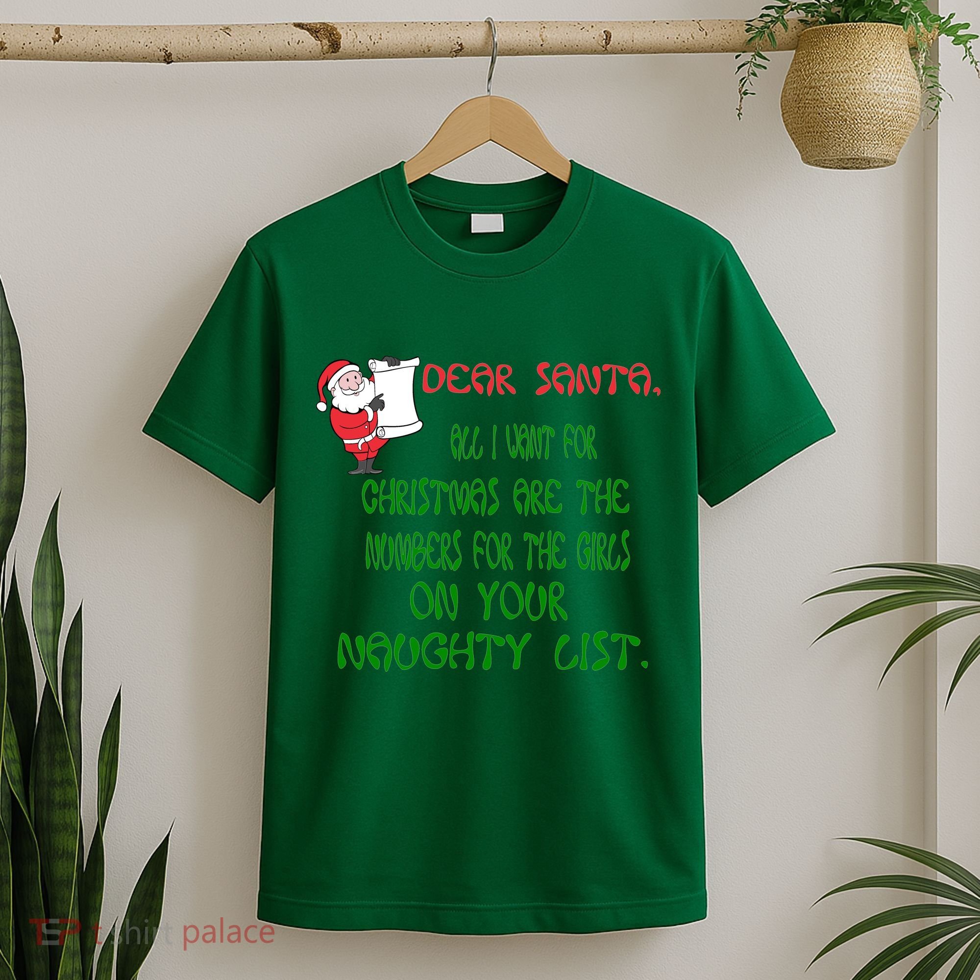 Dear Santa Naughty List Girls Numbers Funny T-Shirt