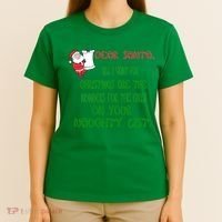 Dear Santa Naughty List Girls Numbers Funny T-Shirt thumb 4