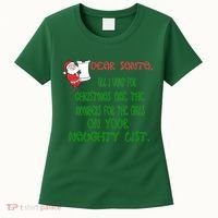 Dear Santa Naughty List Girls Numbers Funny Women's T-Shirt thumb 0