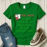 Dear Santa Naughty List Girls Numbers Funny Women's T-Shirt thumb 3