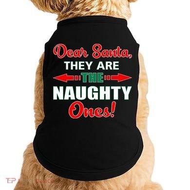 Dear Santa Naughty Ones Funny Christmas Doggie Tank