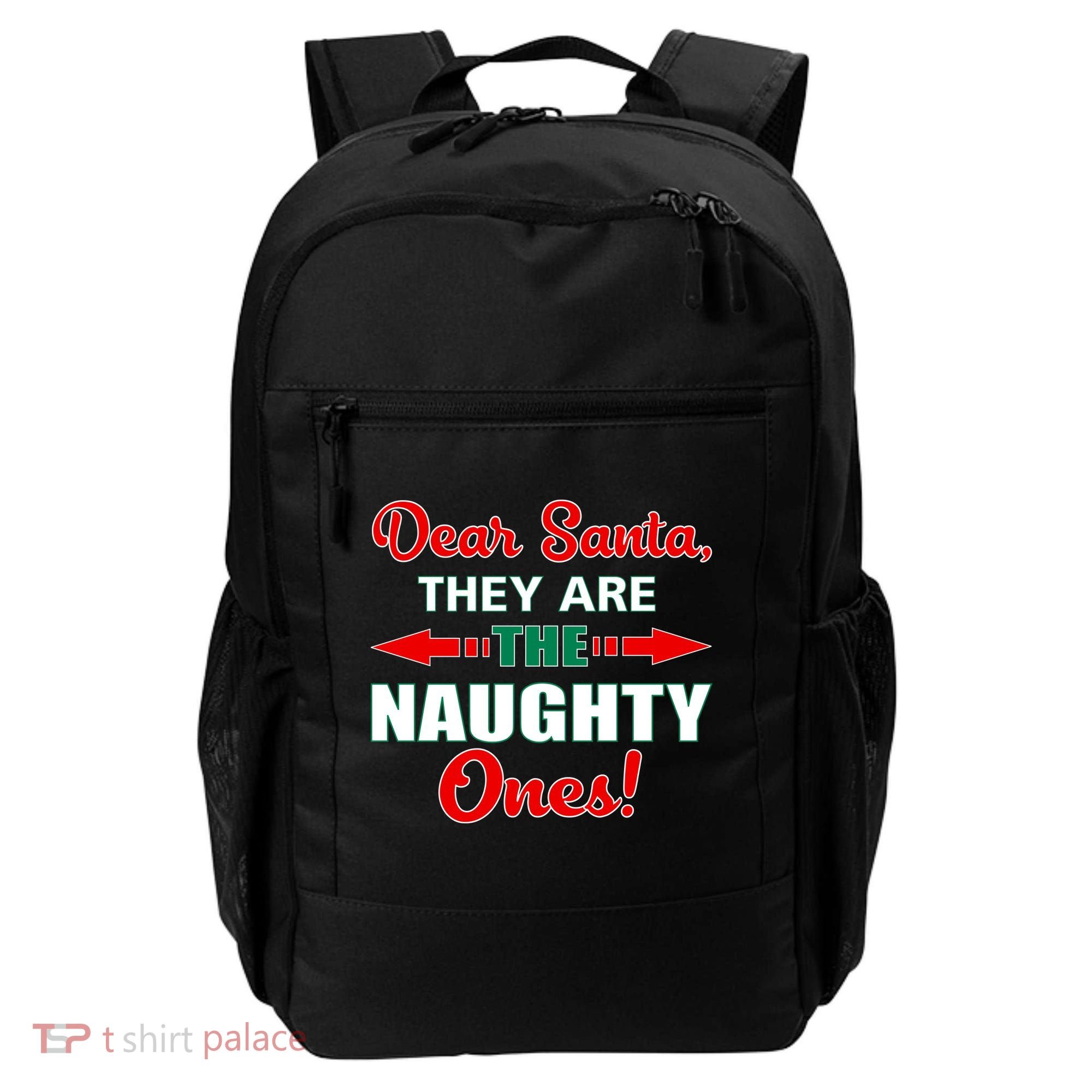 Dear Santa Naughty Ones Funny Christmas Backpack