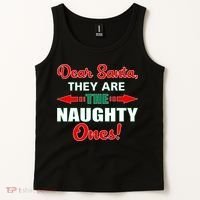 Dear Santa Naughty Ones Funny Christmas Tank Top thumb 2
