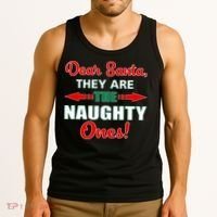 Dear Santa Naughty Ones Funny Christmas Tank Top thumb 3