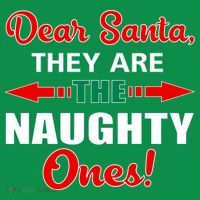 Dear Santa Naughty Ones Funny Christmas T-Shirt thumb 7