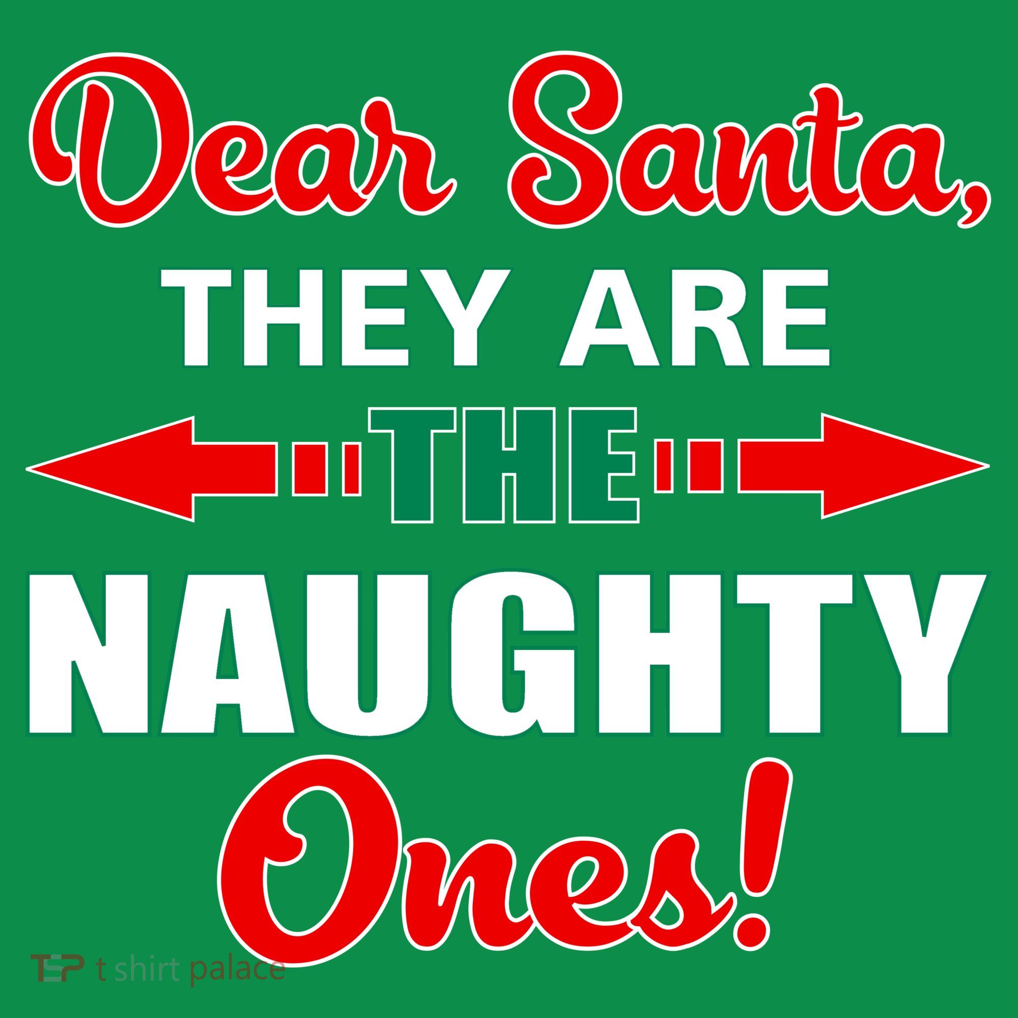 Dear Santa Naughty Ones Funny Christmas T-Shirt