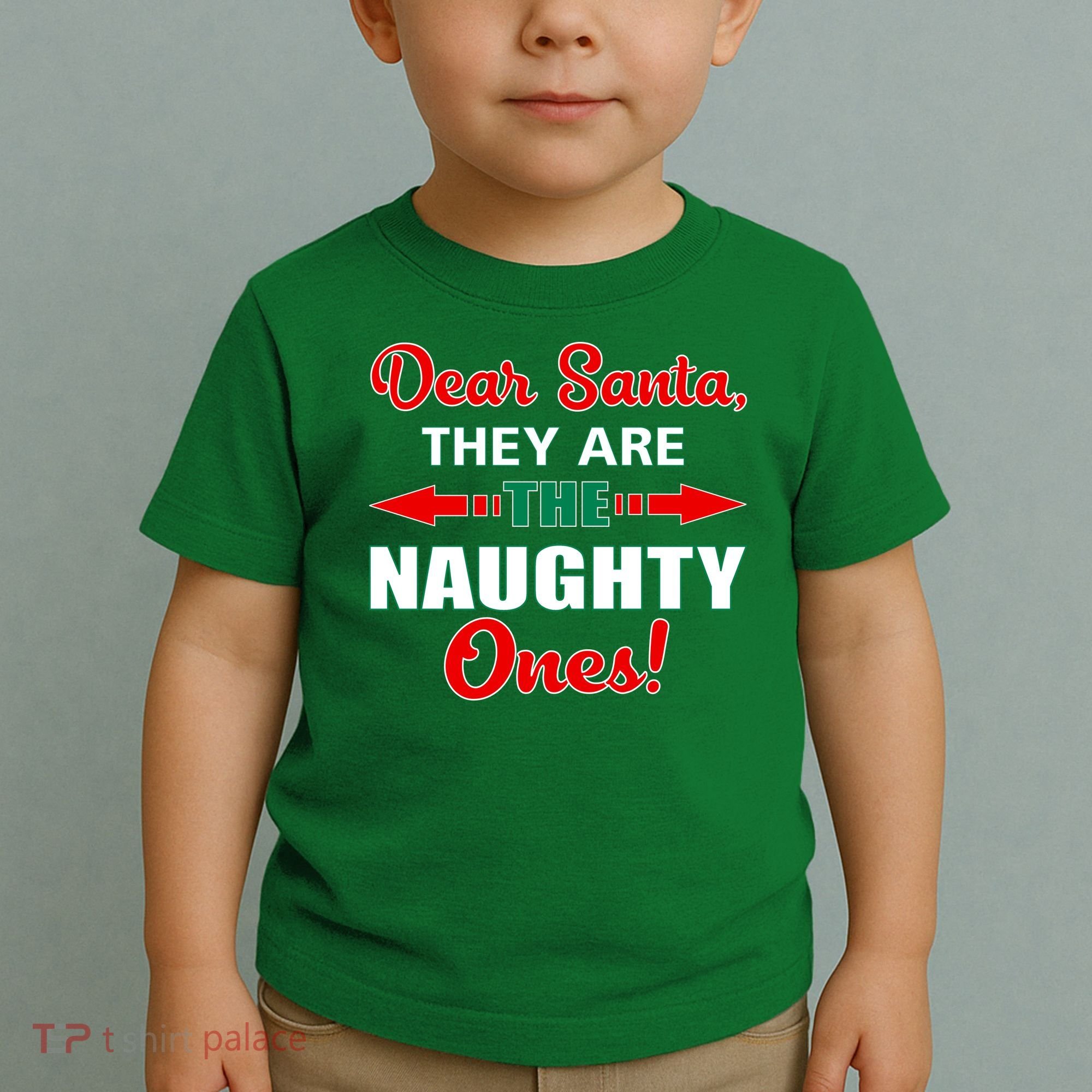 Dear Santa Naughty Ones Funny Christmas Toddler T-Shirt
