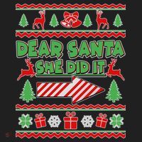 Dear Santa She Did It Ugly Christmas Matching Beanie thumb 2