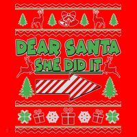 Dear Santa She Did It Ugly Christmas Matching Santa Hat thumb 1