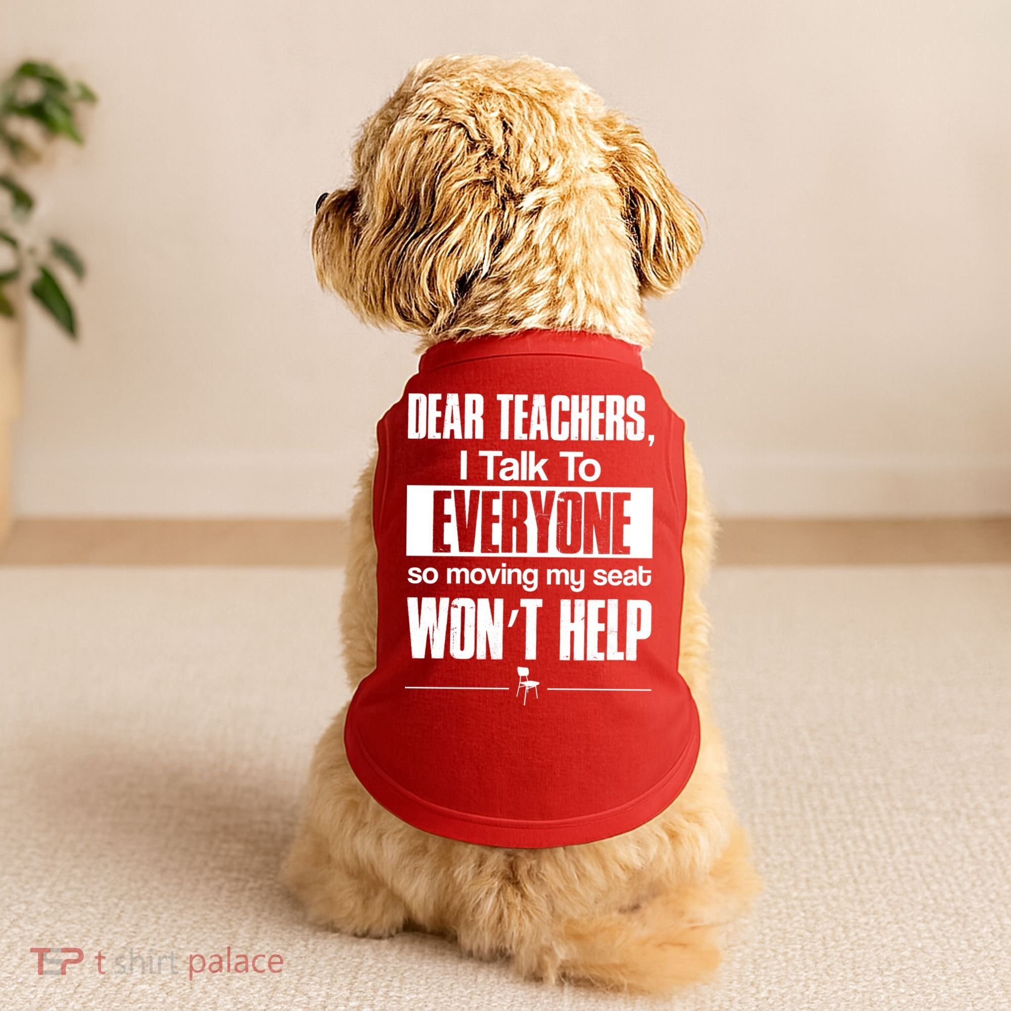 Dear Teachers I Talk To Everyone So Moving My Seat Won't Help Doggie Tank