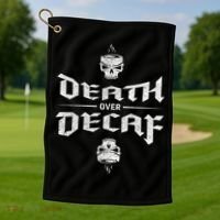 Death Over Decaf Golf Towel thumb 1