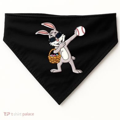 Dabbing Easter Bunny Gift Eggs Basket Baseball Gift USA-Made Doggie Bandana