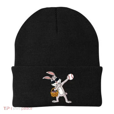 Dabbing Easter Bunny Gift Eggs Basket Baseball Gift Beanie
