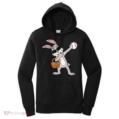 Dabbing Easter Bunny Gift Eggs Basket Baseball Gift Women's Hoodie