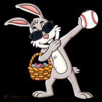 Dabbing Easter Bunny Gift Eggs Basket Baseball Gift Women's Hoodie thumb 2