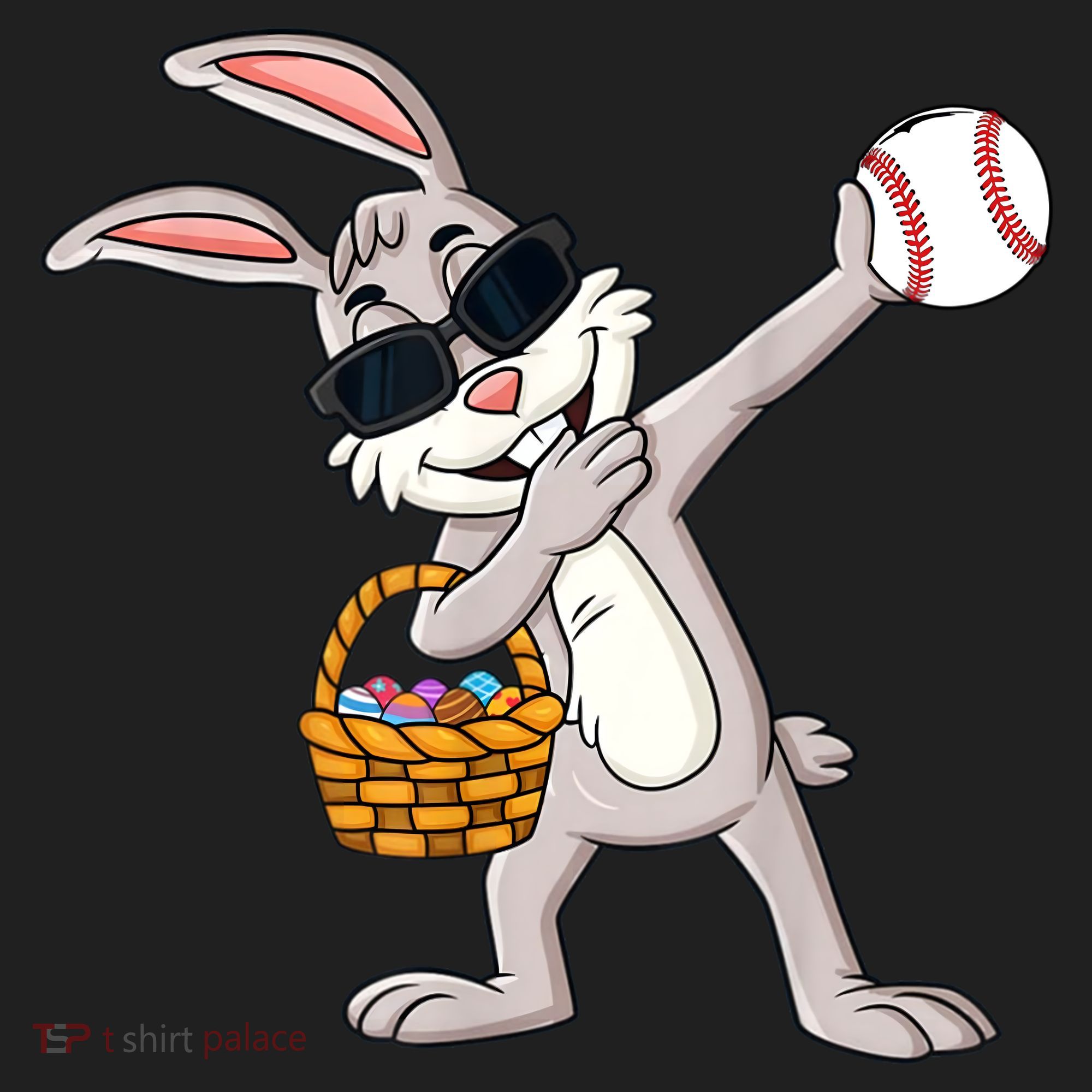 Dabbing Easter Bunny Gift Eggs Basket Baseball Gift Hat