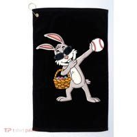 Dabbing Easter Bunny Gift Eggs Basket Baseball Gift Golf Towel thumb 0