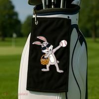 Dabbing Easter Bunny Gift Eggs Basket Baseball Gift Golf Towel thumb 2