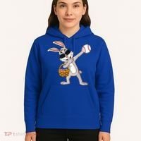 Dabbing Easter Bunny Gift Eggs Basket Baseball Gift Hoodie thumb 5