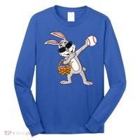 Dabbing Easter Bunny Gift Eggs Basket Baseball Gift Long Sleeve Shirt thumb 0