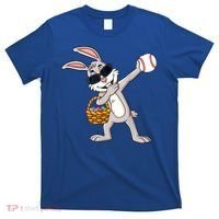 Dabbing Easter Bunny Gift Eggs Basket Baseball Gift T-Shirt thumb 0