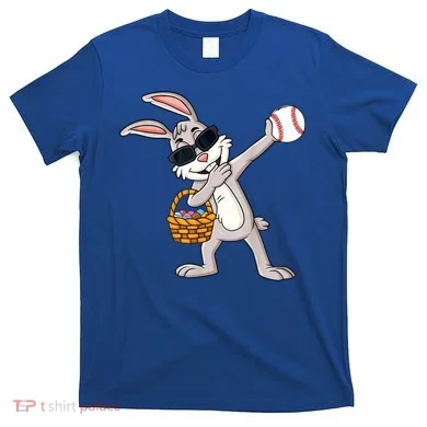 Dabbing Easter Bunny Gift Eggs Basket Baseball Gift T-Shirt