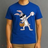 Dabbing Easter Bunny Gift Eggs Basket Baseball Gift T-Shirt thumb 3