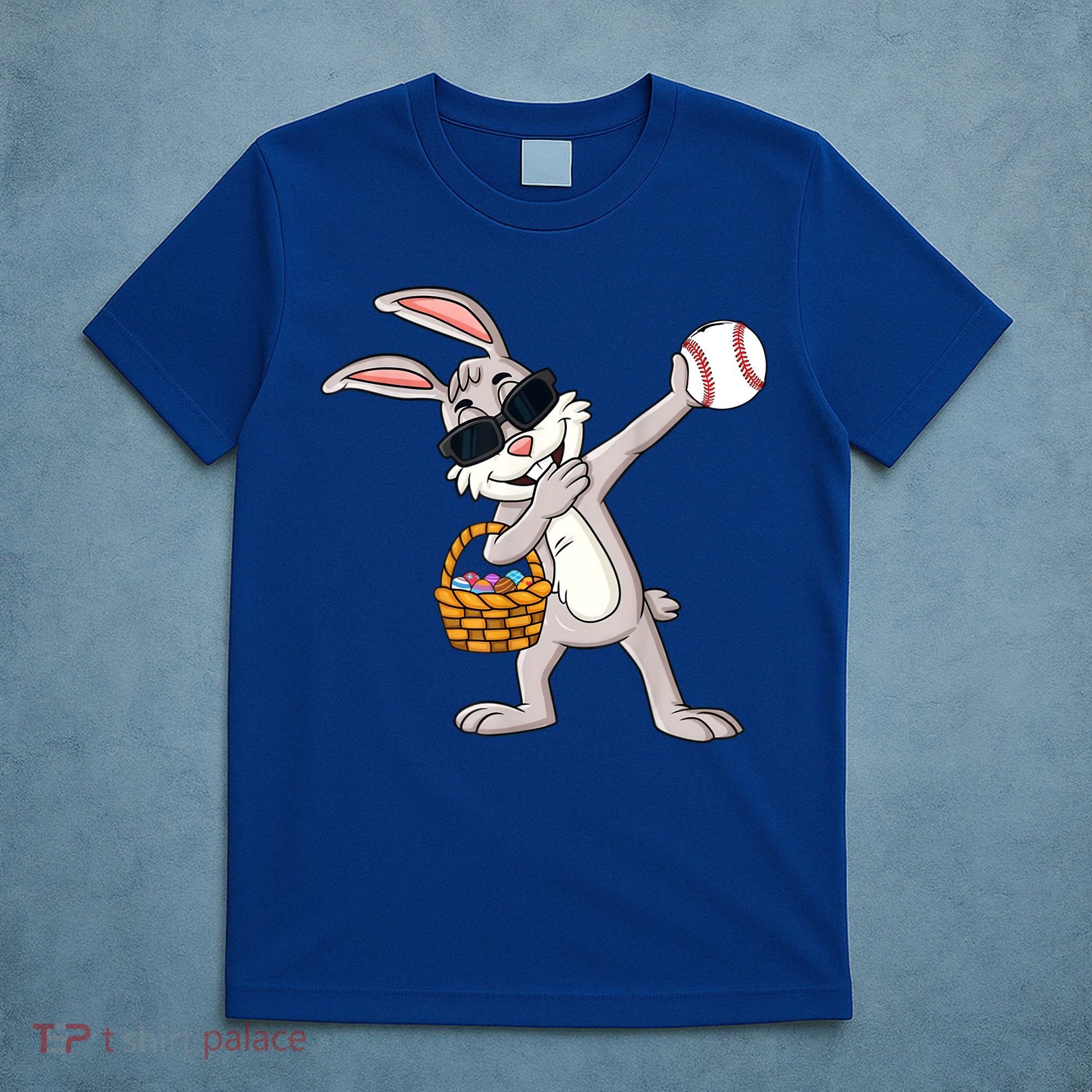 Dabbing Easter Bunny Gift Eggs Basket Baseball Gift T-Shirt