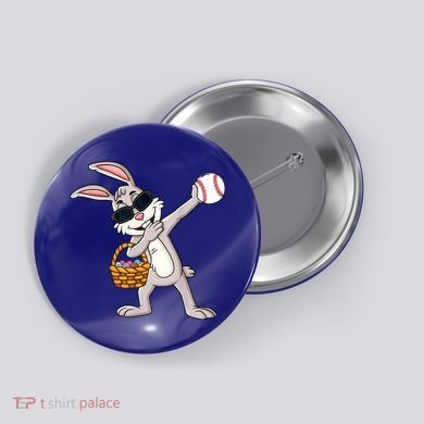 Dabbing Easter Bunny Gift Eggs Basket Baseball Gift Button