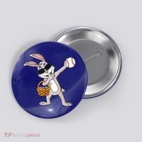 Dabbing Easter Bunny Gift Eggs Basket Baseball Gift Button thumb 0