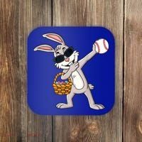 Dabbing Easter Bunny Gift Eggs Basket Baseball Gift Coaster thumb 0