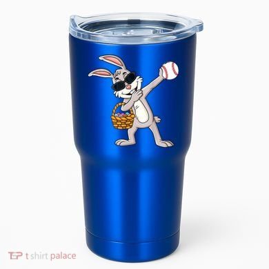 Dabbing Easter Bunny Gift Eggs Basket Baseball Gift Tumbler