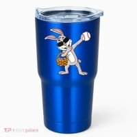 Dabbing Easter Bunny Gift Eggs Basket Baseball Gift Tumbler thumb 0