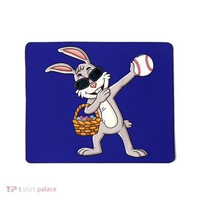 Dabbing Easter Bunny Gift Eggs Basket Baseball Gift Mousepad