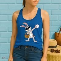 Dabbing Easter Bunny Gift Eggs Basket Baseball Gift Women's Tank Top thumb 2